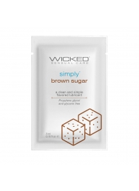 Саше лубриканта на водной основе Simply Aqua Brown Sugar с ароматом коричневого сахара - 3 мл. - Wicked - купить с доставкой в Кемерово