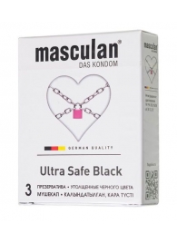 Ультрапрочные презервативы Masculan Ultra Safe Black - 3 шт. - Masculan - купить с доставкой в Кемерово