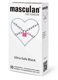 Ультрапрочные презервативы Masculan Ultra Safe Black - 10 шт. - Masculan - купить с доставкой в Кемерово