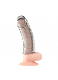 Текстурированная насадка на пенис Clear Textured Penis Enhancing Sleeve Extension - 16,5 см. - BlueLine - в Кемерово купить с доставкой