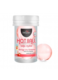 Лубрикант на масляной основе Hot Ball Beija Muito с ароматом клубники и шампанского (2 шарика по 3 гр.) - HotFlowers - купить с доставкой в Кемерово