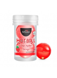 Лубрикант на масляной основе Hot Ball Beija Muito с ароматом клубники (2 шарика по 3 гр.) - HotFlowers - купить с доставкой в Кемерово