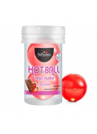 Лубрикант на масляной основе Hot Ball Beija Muito с ароматом шоколада и клубники (2 шарика по 3 гр.) - HotFlowers - купить с доставкой в Кемерово