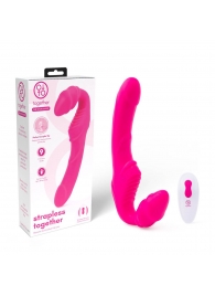 Розовый безремневой страпон на радиоуправлении Strapless Together - 22 см. - Together Toy - купить с доставкой в Кемерово