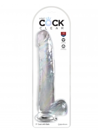 Прозрачный фаллоимитатор с мошонкой на присоске 11’’ Cock with Balls - 30,5 см. - Pipedream