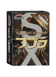 Суженные к основанию презервативы Sagami Xtreme COBRA - 3 шт. - Sagami - купить с доставкой в Кемерово