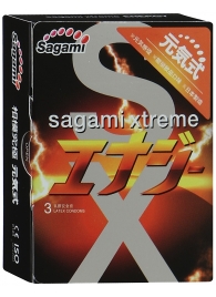 Презервативы Sagami Xtreme ENERGY с ароматом энергетика - 3 шт. - Sagami - купить с доставкой в Кемерово