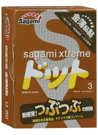 Презервативы Sagami Xtreme FEEL UP с точечной текстурой и линиями прилегания - 3 шт. - Sagami - купить с доставкой в Кемерово