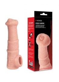 Телесная фантазийная насадка на член Cock Sleeve Size M - KOKOS - в Кемерово купить с доставкой