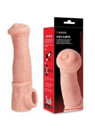 Телесная фантазийная насадка на член Cock Sleeve Size L - KOKOS - в Кемерово купить с доставкой