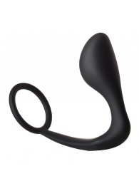 Черное эрекционное кольцо с анальной пробкой Anal Plug With Cockring - Dream Toys - в Кемерово купить с доставкой