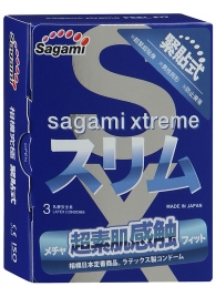 Розовые презервативы Sagami Xtreme FEEL FIT 3D - 3 шт. - Sagami - купить с доставкой в Кемерово