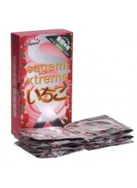 Презервативы Sagami Xtreme Strawberry c ароматом клубники - 10 шт. - Sagami - купить с доставкой в Кемерово