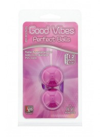 Фиолетовые вагинальные шарики на мягкой сцепке GOOD VIBES PERFECT BALLS - Dream Toys