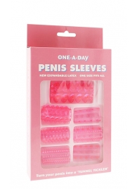 Набор из 7 розовых насадок на пенис ONE-A-DAY PENIS SLEEVES PINK - Seven Creations - в Кемерово купить с доставкой
