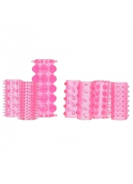Набор из 7 розовых насадок на пенис ONE-A-DAY PENIS SLEEVES PINK - Seven Creations - в Кемерово купить с доставкой