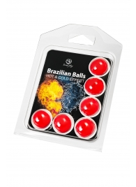 Набор из 6 шариков с массажным маслом Brazilian Balls с охлаждающим и разогревающим эффектом - Secret Play - купить с доставкой в Кемерово