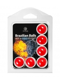 Набор из 6 шариков с массажным маслом Brazilian Balls с охлаждающим и разогревающим эффектом - Secret Play - купить с доставкой в Кемерово