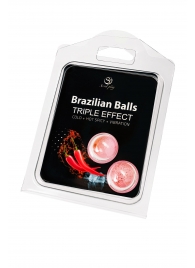 Набор из 2 шариков с массажным маслом Brazilian Balls с тройным эффектом - Secret Play - купить с доставкой в Кемерово