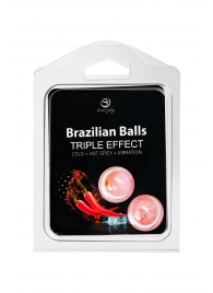 Набор из 2 шариков с массажным маслом Brazilian Balls с тройным эффектом - Secret Play - купить с доставкой в Кемерово