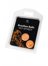 Набор из 2 шариков с массажным маслом Brazilian Balls с разогревающим эффектом - Secret Play - купить с доставкой в Кемерово