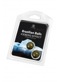 Набор из 2 шариков с массажным маслом Brazilian Balls с ледяным эффектом - Secret Play - купить с доставкой в Кемерово