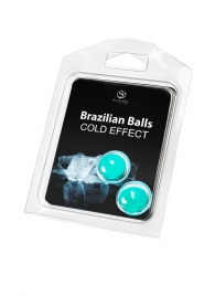 Набор из 2 шариков с массажным маслом Brazilian Balls с охлаждающим эффектом - Secret Play - купить с доставкой в Кемерово