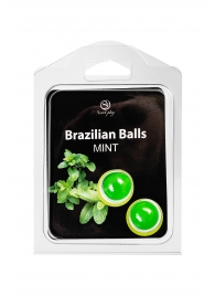 Набор из 2 шариков с массажным маслом Brazilian Balls с ароматом мяты - Secret Play - купить с доставкой в Кемерово