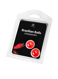 Набор из 2 шариков с массажным маслом Brazilian Balls с ароматом клубники - Secret Play - купить с доставкой в Кемерово