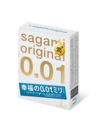 Увлажнённые презервативы Sagami Original 0.01 Extra Lub - 2 шт. - Sagami - купить с доставкой в Кемерово