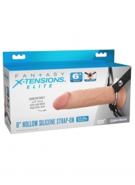 Полый страпон на ремнях 6’’ Hollow Silicone Strap-on - Pipedream - купить с доставкой в Кемерово