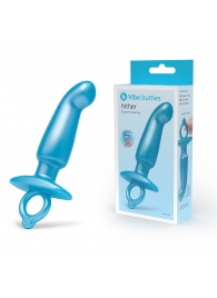 Голубая анальная пробка для массажа простаты Hither Silicone Prostate Plug - 14,3 см. - b-Vibe - в Кемерово купить с доставкой