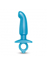 Голубая анальная пробка для массажа простаты Hither Silicone Prostate Plug - 14,3 см. - b-Vibe - в Кемерово купить с доставкой