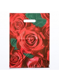 Пакет с цветочным принтом и вырубной ручкой (30х40 см) - Сима-Ленд - купить с доставкой в Кемерово