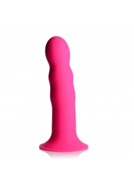 Розовый гибкий фаллоимитатор Squeeze-It Wavy Dildo - 18,3 см. - XR Brands