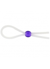 Прозрачное лассо с фиолетовой бусиной SILICONE COCK RING WITH BEAD LAVENDER - NMC - в Кемерово купить с доставкой