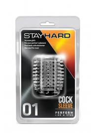 Прозрачная насадка с шипами STAY HARD COCK SLEEVE 01 CLEAR - Blush Novelties - в Кемерово купить с доставкой