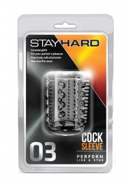 Прозрачная насадка с шипами и шишечками STAY HARD COCK SLEEVE 03 CLEAR - Blush Novelties - в Кемерово купить с доставкой