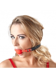 Силиконовый кляп-шар на чёрных ремешках Red Gag silicone - Orion - купить с доставкой в Кемерово