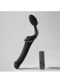 Черный безремневой вибрострапон Strap-On-Me Multi Orgasm Size XL - Strap-on-me - купить с доставкой в Кемерово