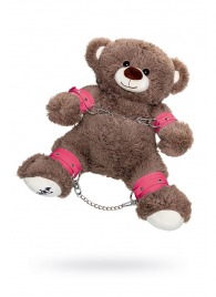 Бондажный набор: бурый мишка с розовыми оковами и наручниками - Pecado - купить с доставкой в Кемерово