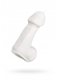 Белая свеча в форме пениса - 47 гр. - Pecado - купить с доставкой в Кемерово