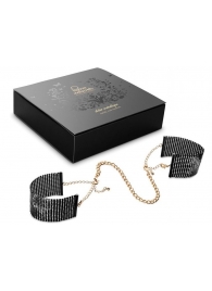 Чёрные дизайнерские наручники Desir Metallique Handcuffs Bijoux - Bijoux Indiscrets - купить с доставкой в Кемерово