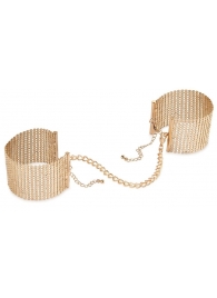 Дизайнерские золотистые наручники Desir Metallique Handcuffs Bijoux - Bijoux Indiscrets - купить с доставкой в Кемерово
