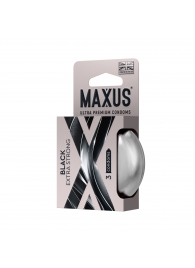Черные утолщенные презервативы MAXUS Extra Strong с железным кейсом - 3 шт. - Maxus - купить с доставкой в Кемерово
