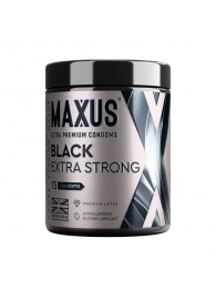 Черные утолщенные презервативы MAXUS Extra Strong с железным кейсом - 15 шт. - Maxus - купить с доставкой в Кемерово
