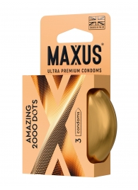 Точечные презервативы MAXUS 2000 Amazing Dots с железным кейсом - 3 шт. - Maxus - купить с доставкой в Кемерово