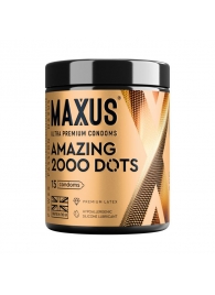 Точечные презервативы MAXUS 2000 Amazing Dots с железным кейсом - 15 шт. - Maxus - купить с доставкой в Кемерово