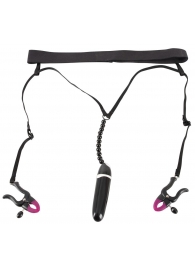 Женские вибростринги с зажимами для половых губ Spreader String with Vibrator - Orion - купить с доставкой в Кемерово