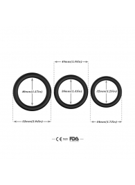 Набор из 3 черных эрекционных колец Stay Hard - Boys of Toys - в Кемерово купить с доставкой